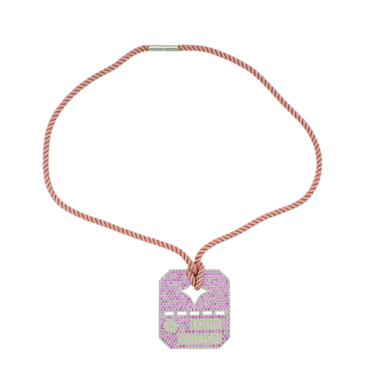 Louis Vuitton 18K White Gold Dog Tag Pendant Necklace-Louis Vuitton-THE CLOSET