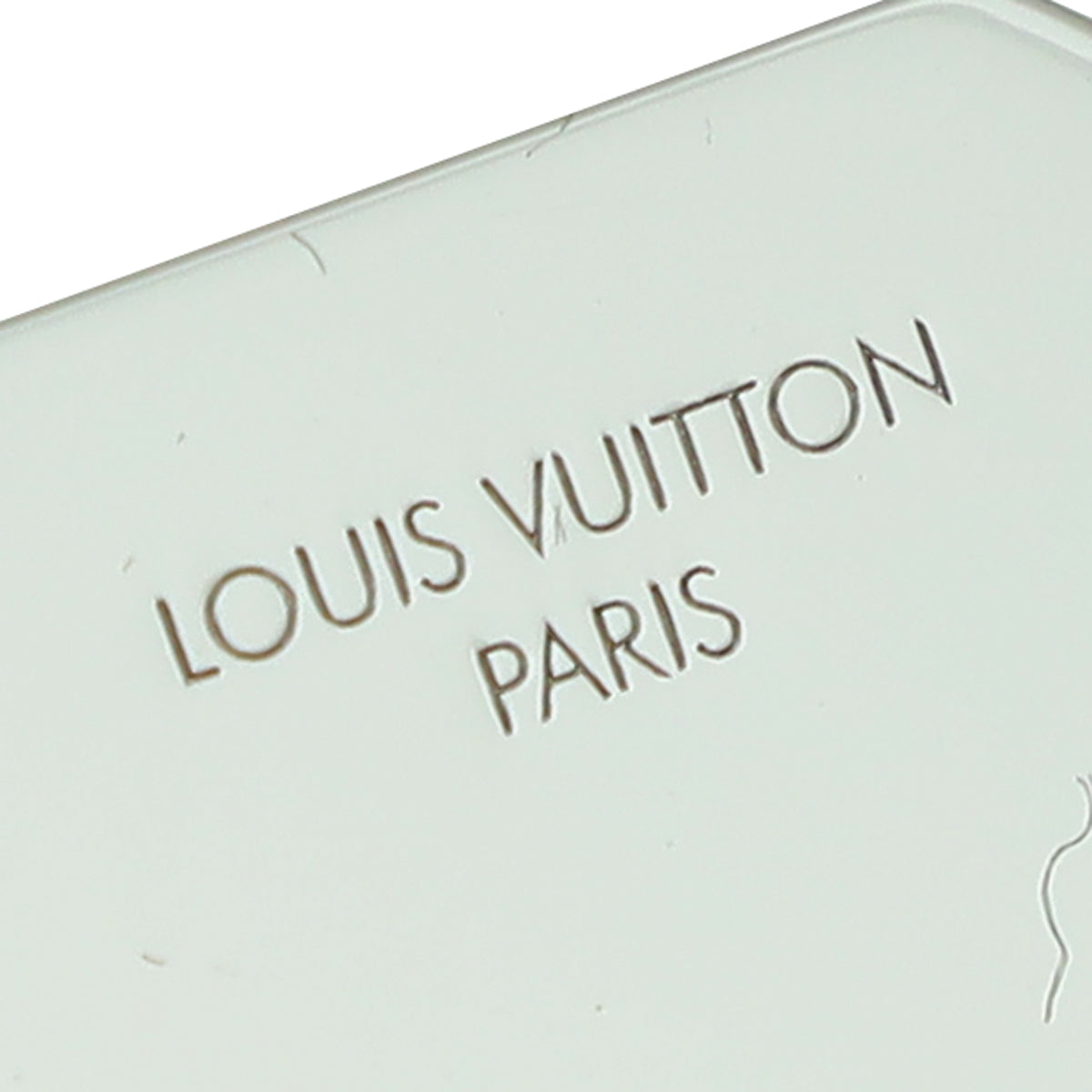 Louis Vuitton 18K White Gold Dog Tag Pendant Necklace