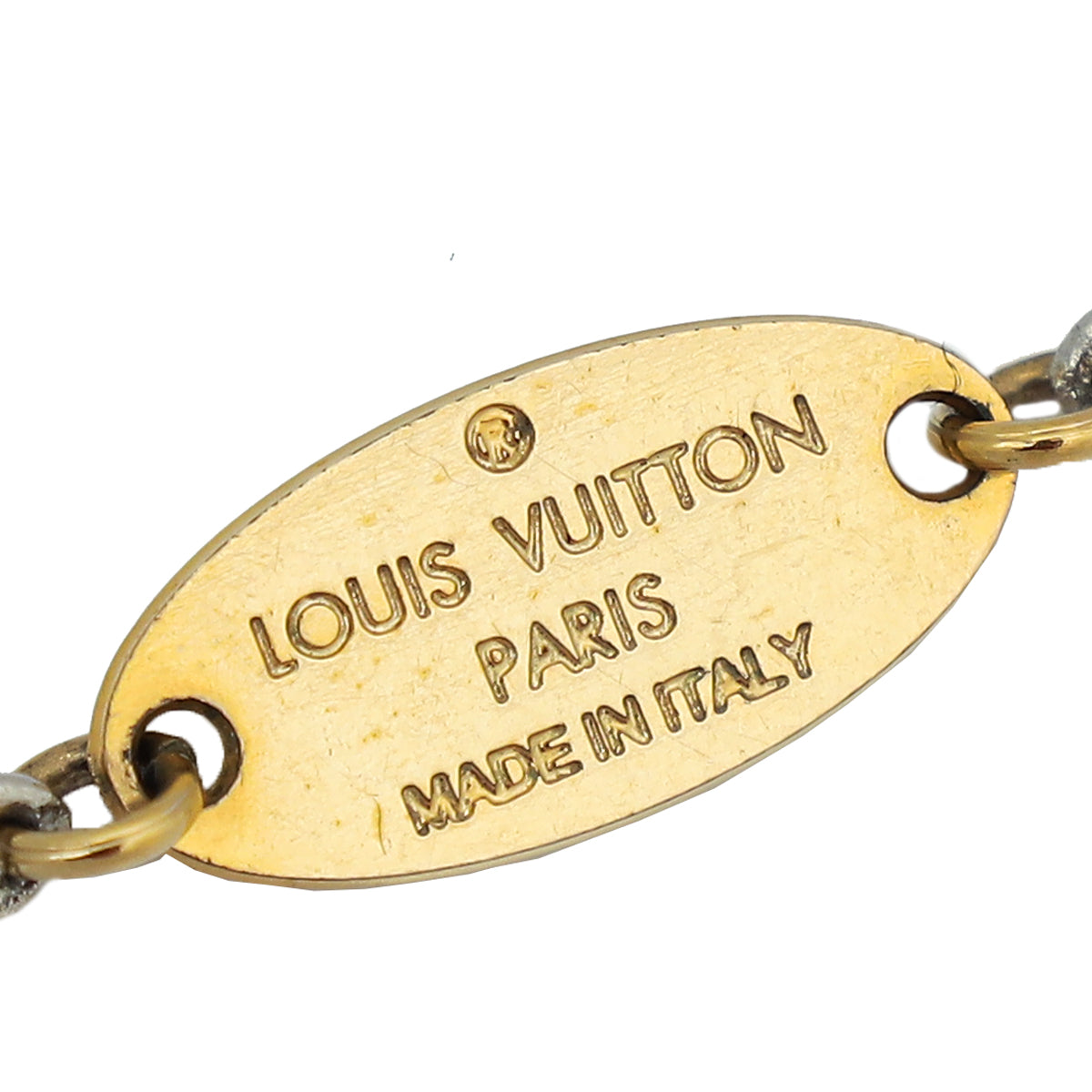 LOUIS VUITTON Logomania necklace, gold-plated metal cha…