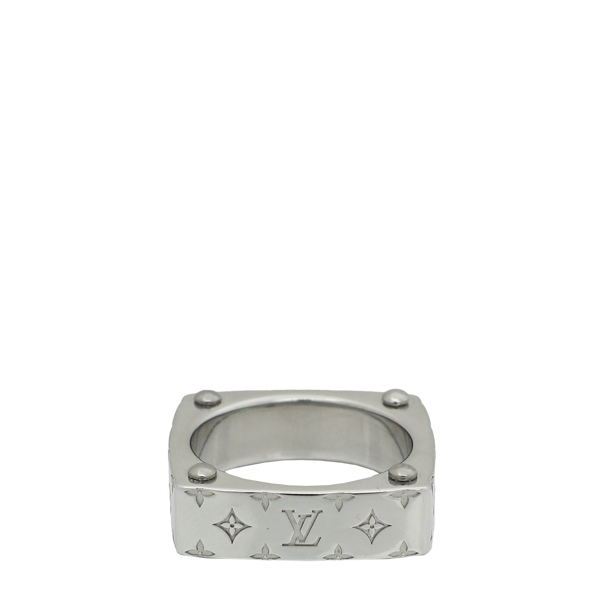 Louis Vuitton Silver Monogram Bold Ring 62-Louis Vuitton-THE CLOSET