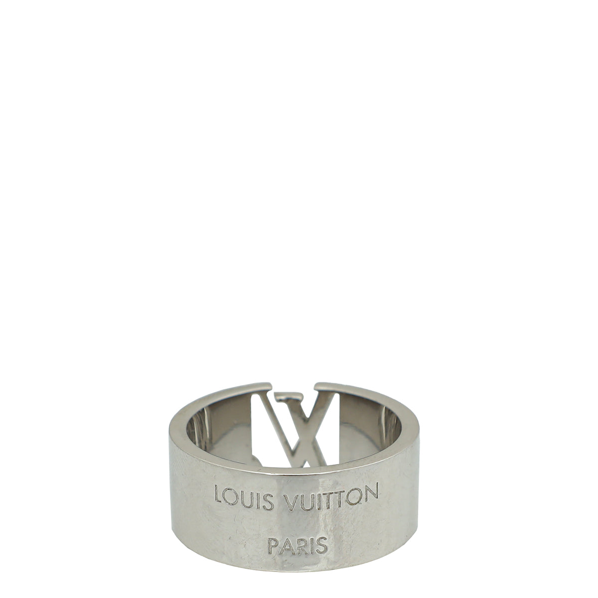 Louis Vuitton Silver Signature Logo Men's Large Ring 63