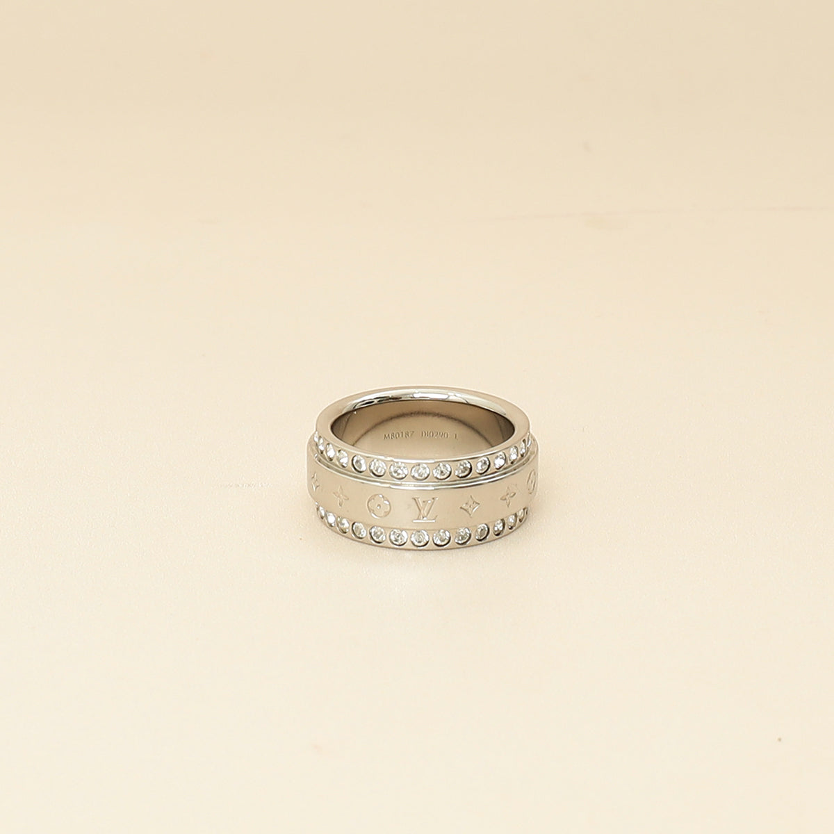 Louis Vuitton Silver Crystal Catch Ring 59-Louis Vuitton-THE CLOSET