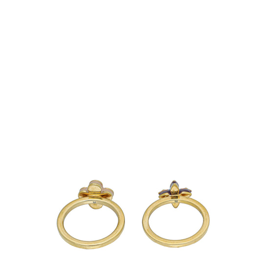 Louis Vuitton Sweet Monogram 3 Huggie Earrings Set Metal and Enamel Gold  8865265