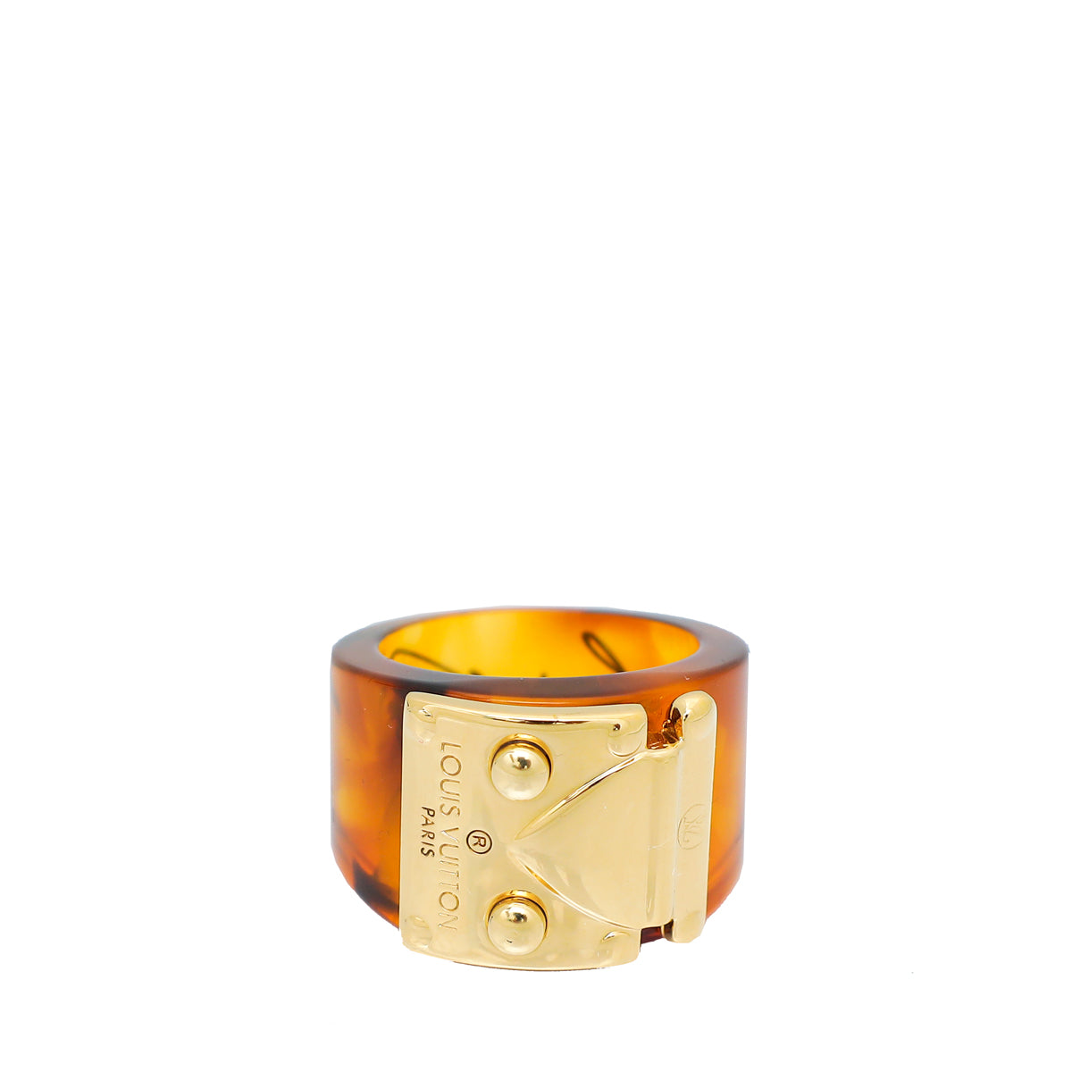 Louis Vuitton Brown Resin Lock Me Ring-Louis Vuitton-THE CLOSET