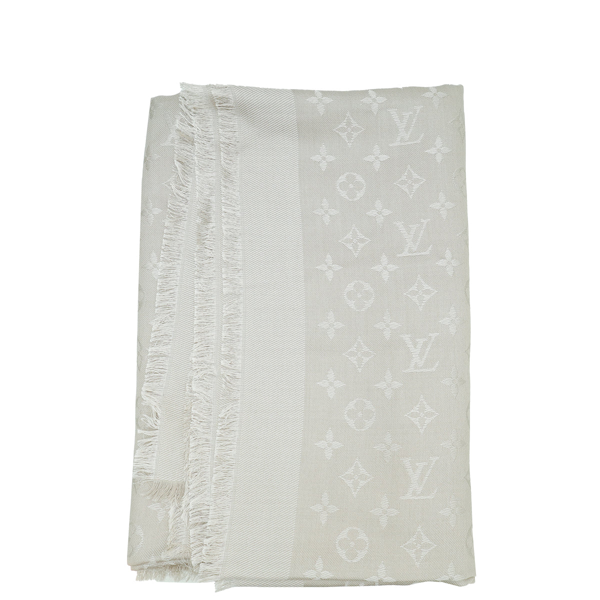 Louis Vuitton Greige Classic Monogram Shawl