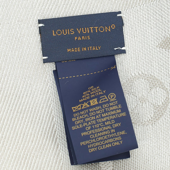Louis Vuitton Greige Classic Monogram Shawl