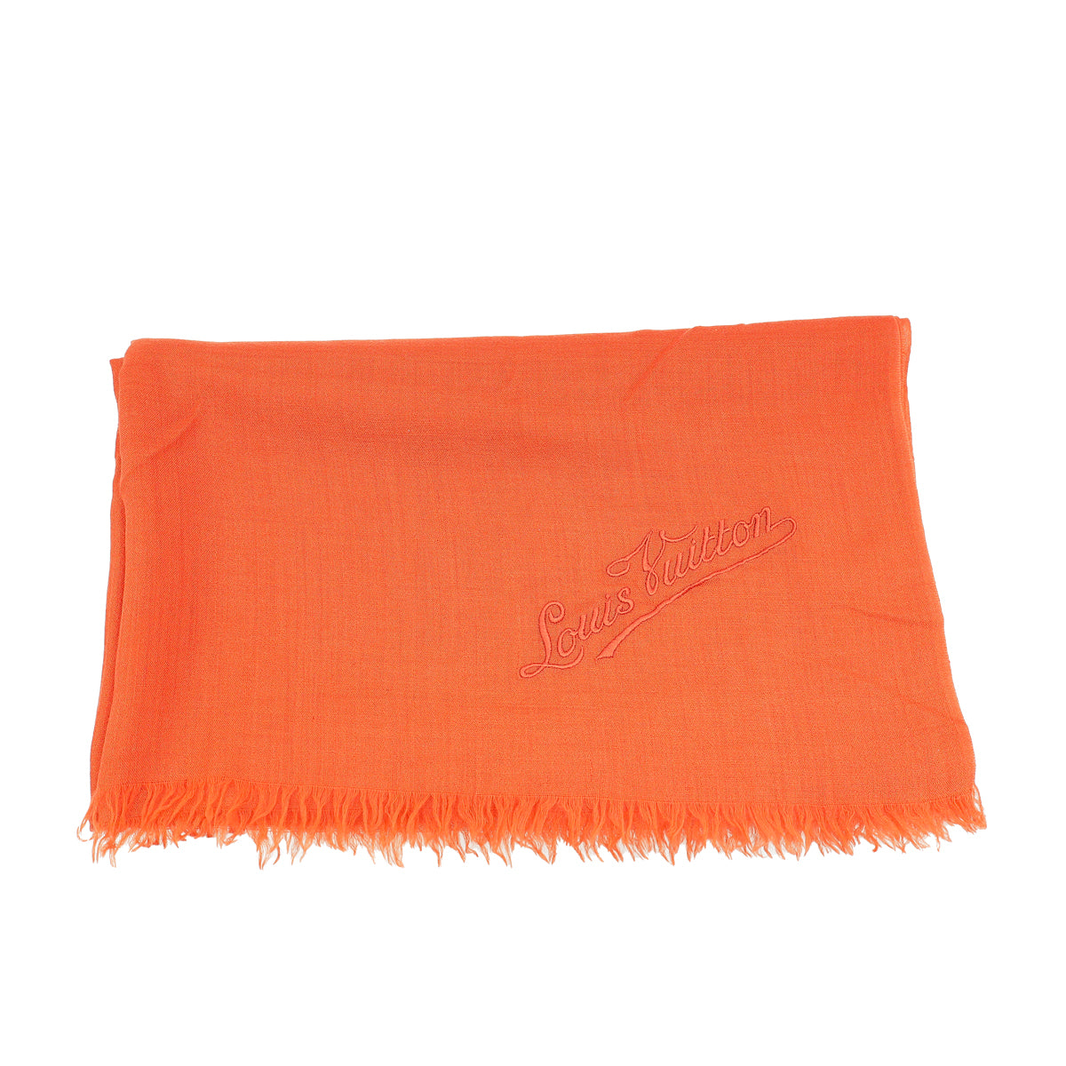 Louis Vuitton Rust Logo Signature Logo Cashmere Scarf-Louis Vuitton-THE CLOSET