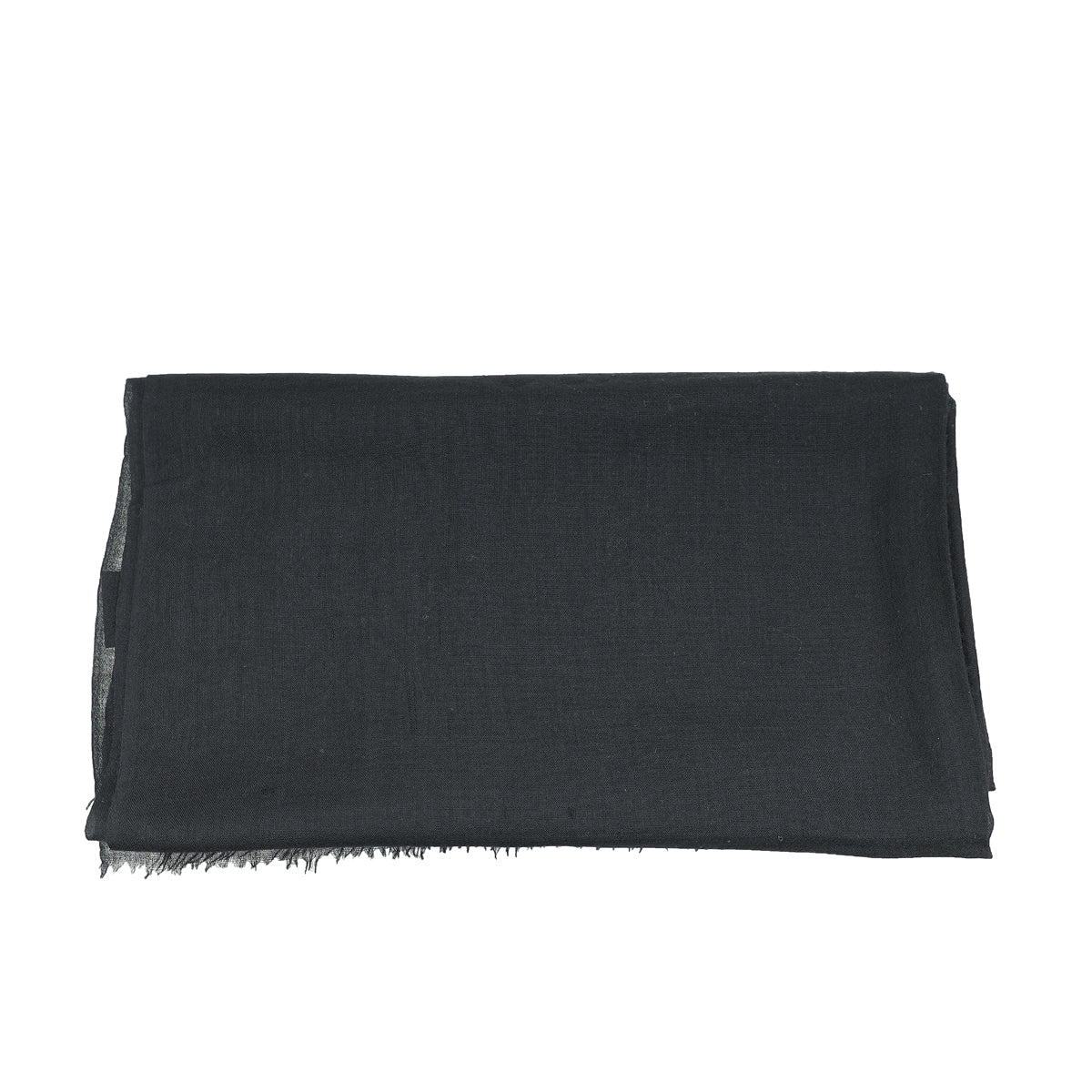 Louis Vuitton Black Logo Signature Logo Cashmere Scarf