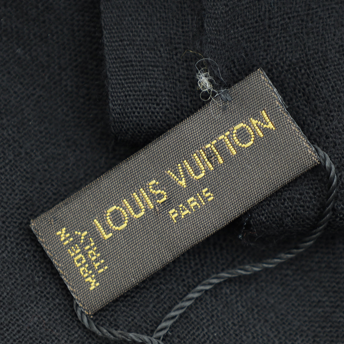 Louis Vuitton Black Logo Signature Logo Cashmere Scarf