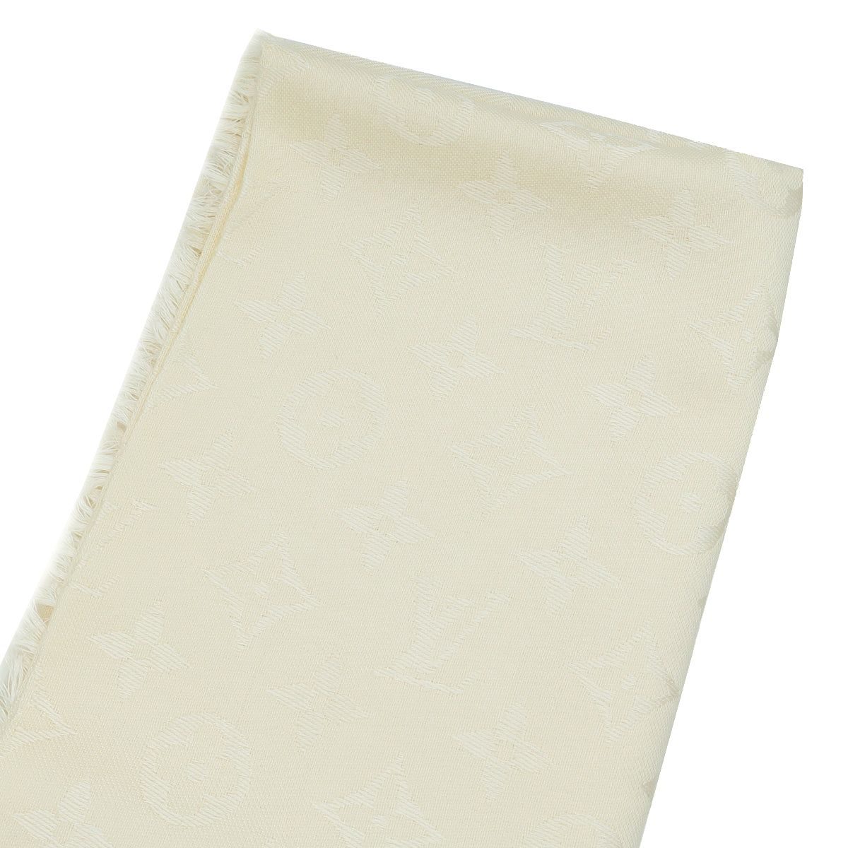 Louis Vuitton Beige Silk Wool Monogram Shawl-Louis Vuitton-THE CLOSET
