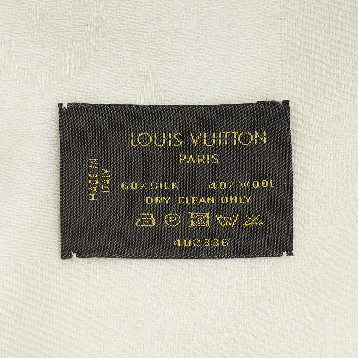 Louis Vuitton Beige Silk Wool Monogram Shawl-Louis Vuitton-THE CLOSET