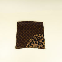 Louis Vuitton Monogram and Leopard Print Silk Square Scarf