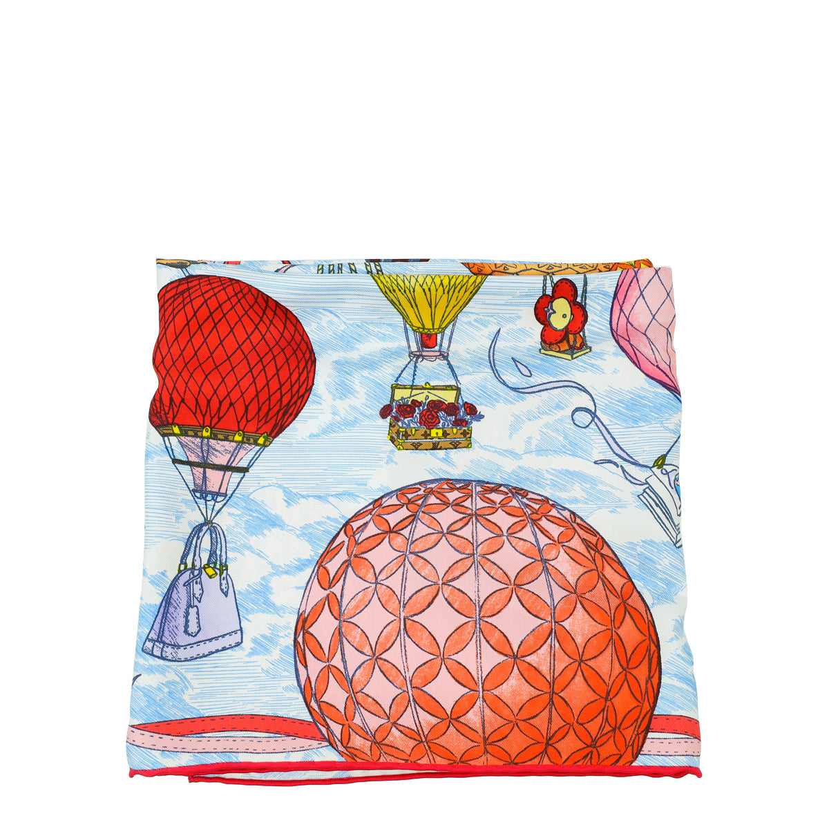 Louis Vuitton Blue Multicolor Up And Away Square Scarf-Louis Vuitton-THE CLOSET