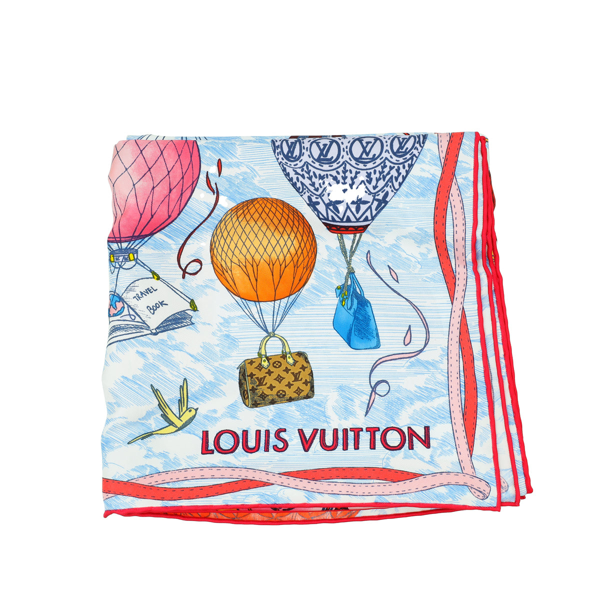 Louis Vuitton Blue Multicolor Up And Away Square Scarf
