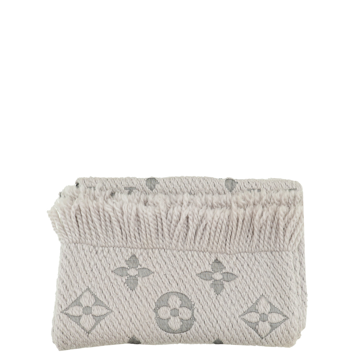 Louis Vuitton Grey Monogram Logomania Wool Silk Scarf-Louis Vuitton-THE CLOSET