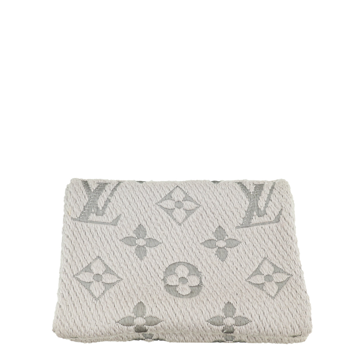 Louis Vuitton Grey Monogram Logomania Wool Silk Scarf-Louis Vuitton-THE CLOSET