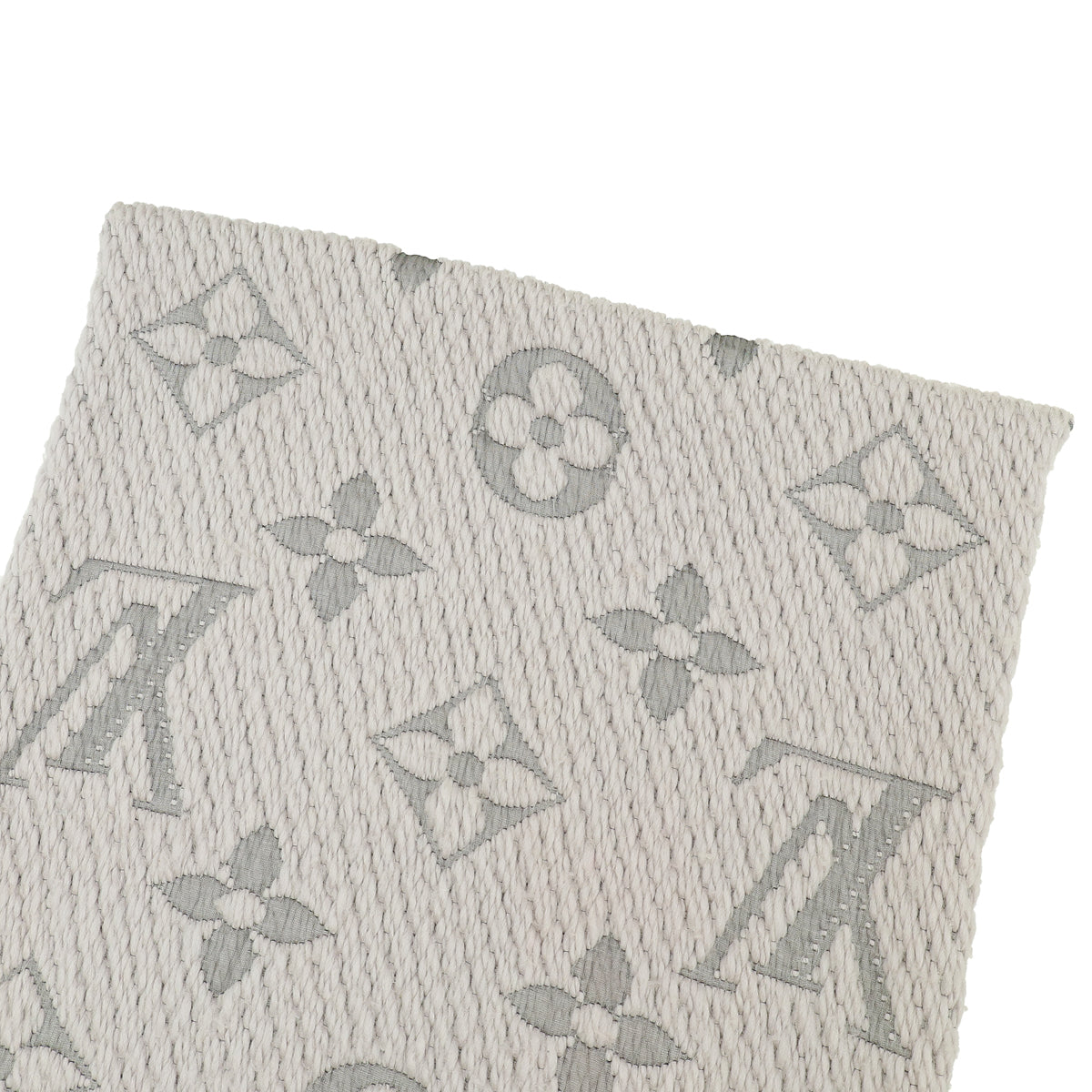 Louis Vuitton Grey Monogram Logomania Wool Silk Scarf