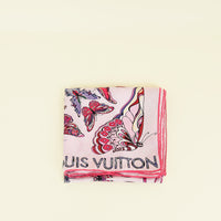Louis Vuitton Pink Multicolor Carre World Of Love Butterfly Square Scarf