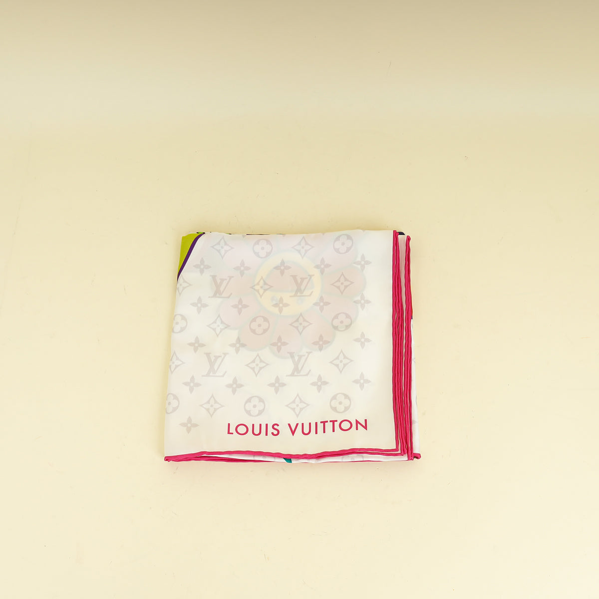 Louis Vuitton White Multicolor x Takashi Murakami Monogram Superflat Square 90