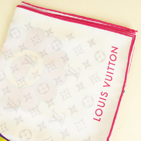 Louis Vuitton White Multicolor x Takashi Murakami Monogram Superflat Square 90