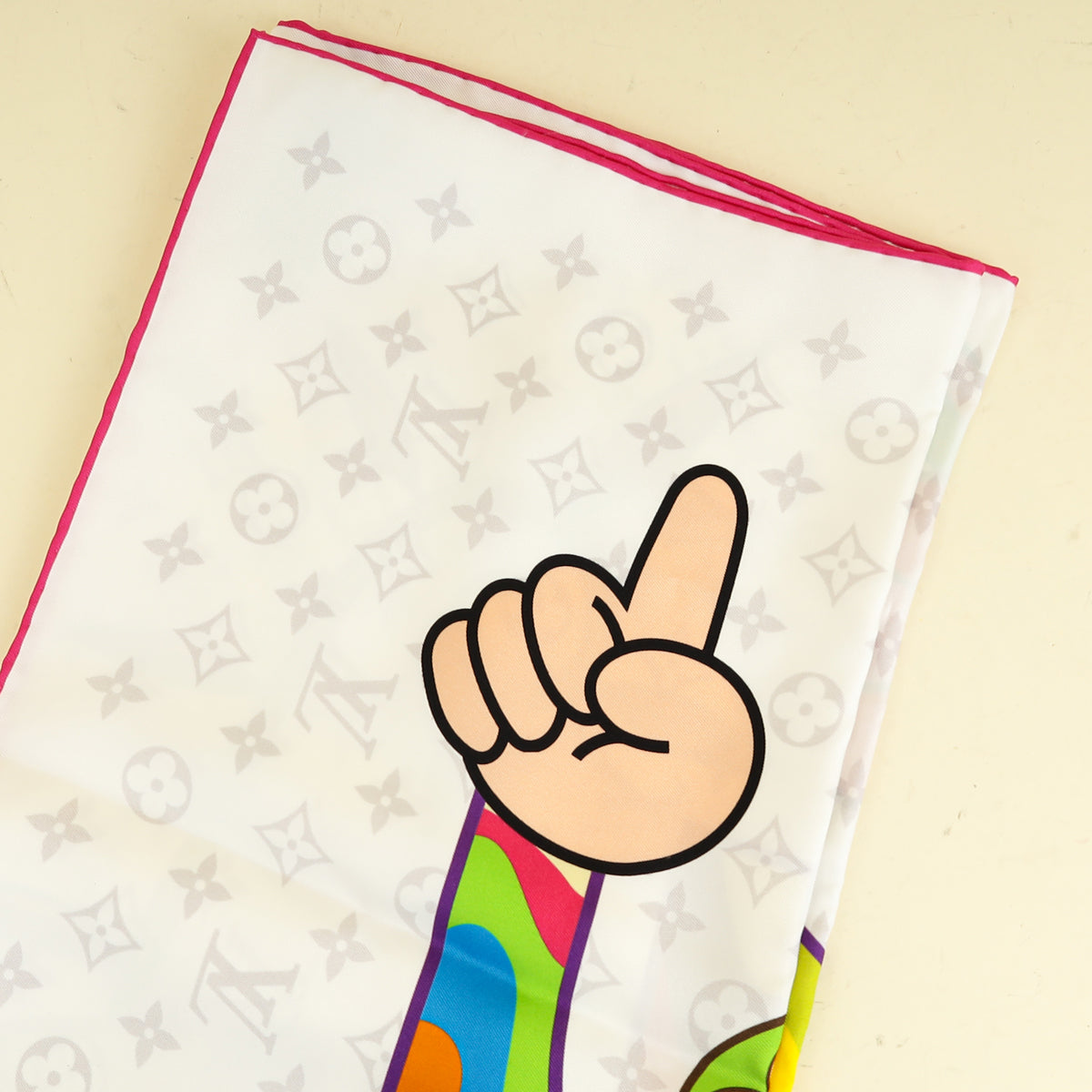 Louis Vuitton White Multicolor x Takashi Murakami Monogram Superflat Square 90