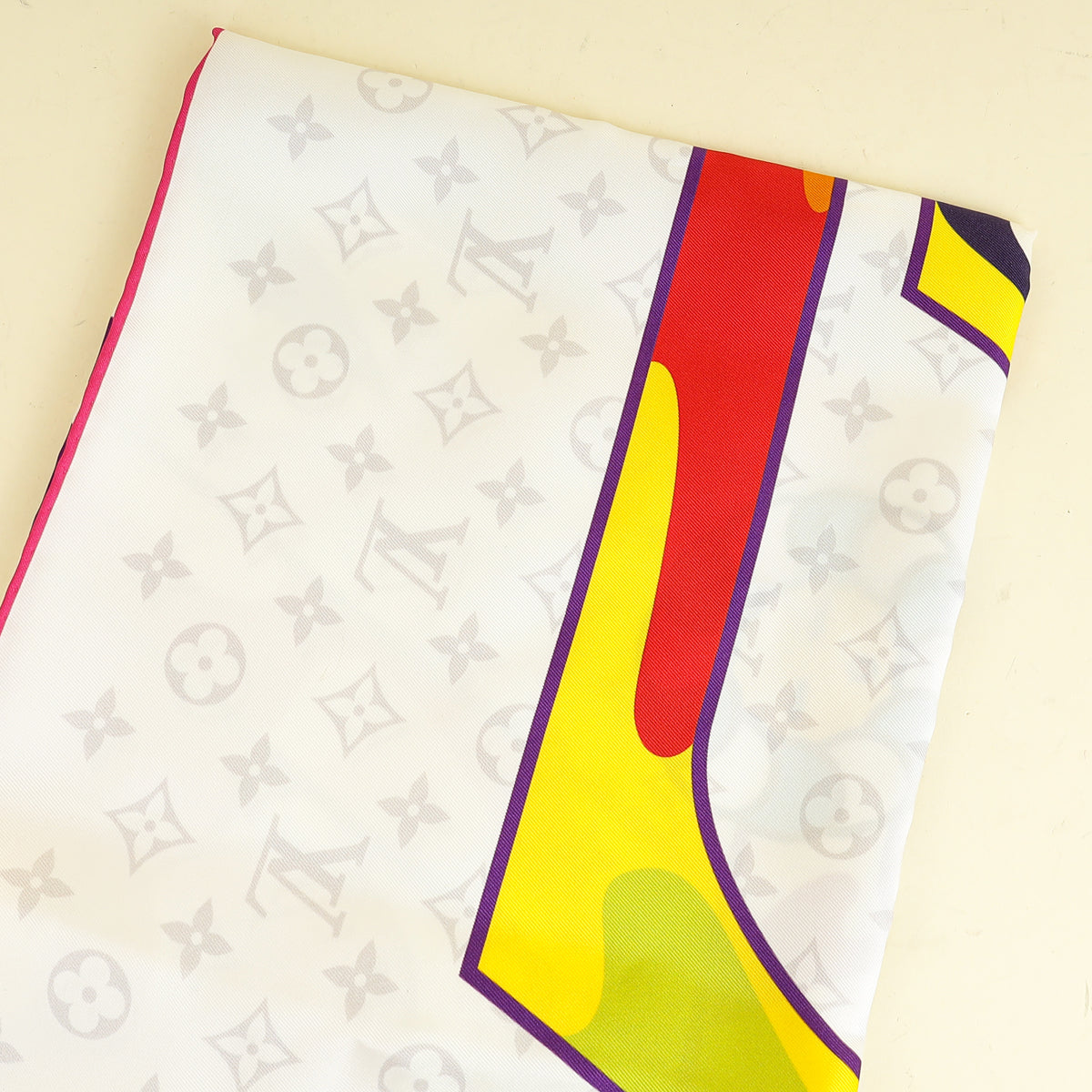 Louis Vuitton White Multicolor x Takashi Murakami Monogram Superflat Square 90