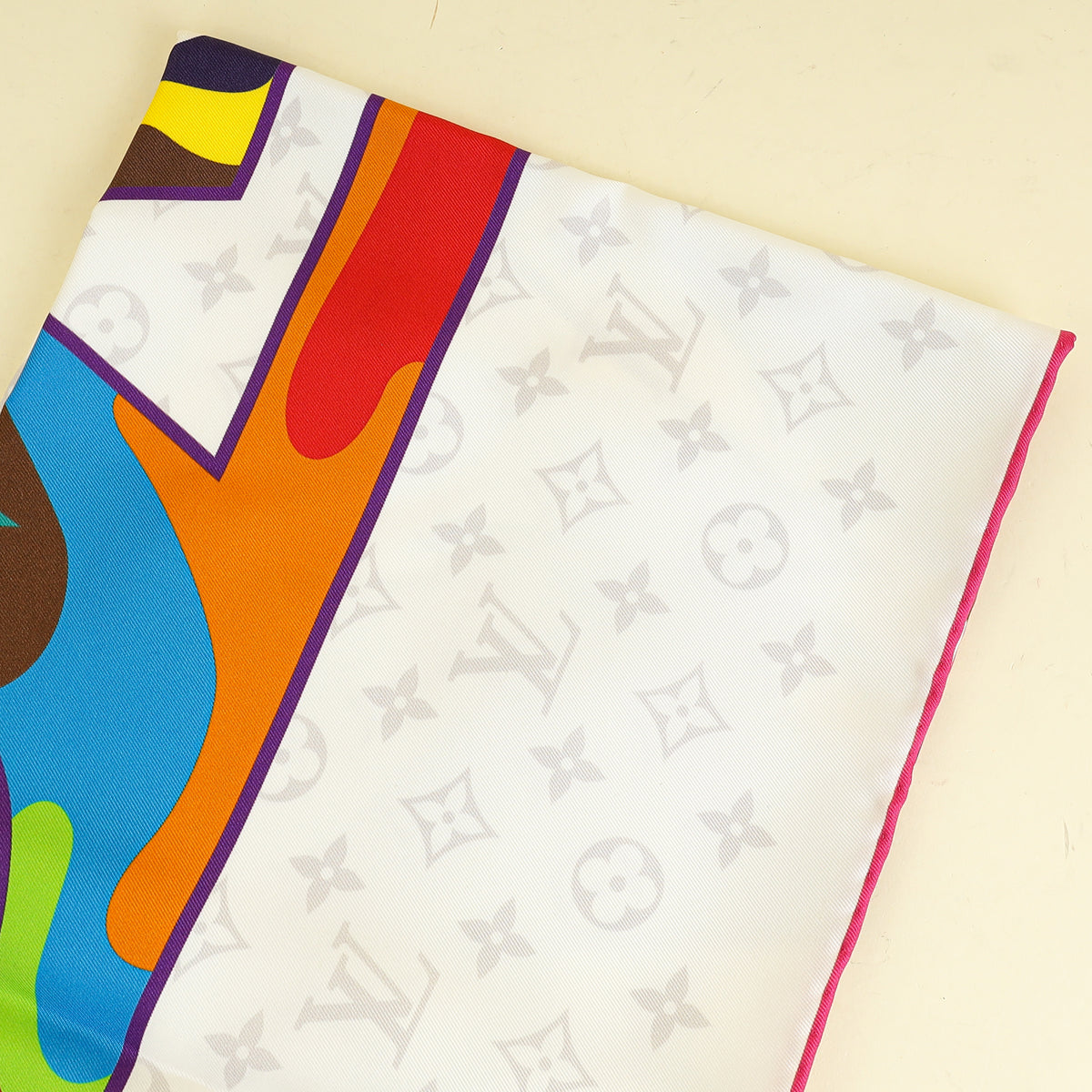 Louis Vuitton White Multicolor x Takashi Murakami Monogram Superflat Square 90