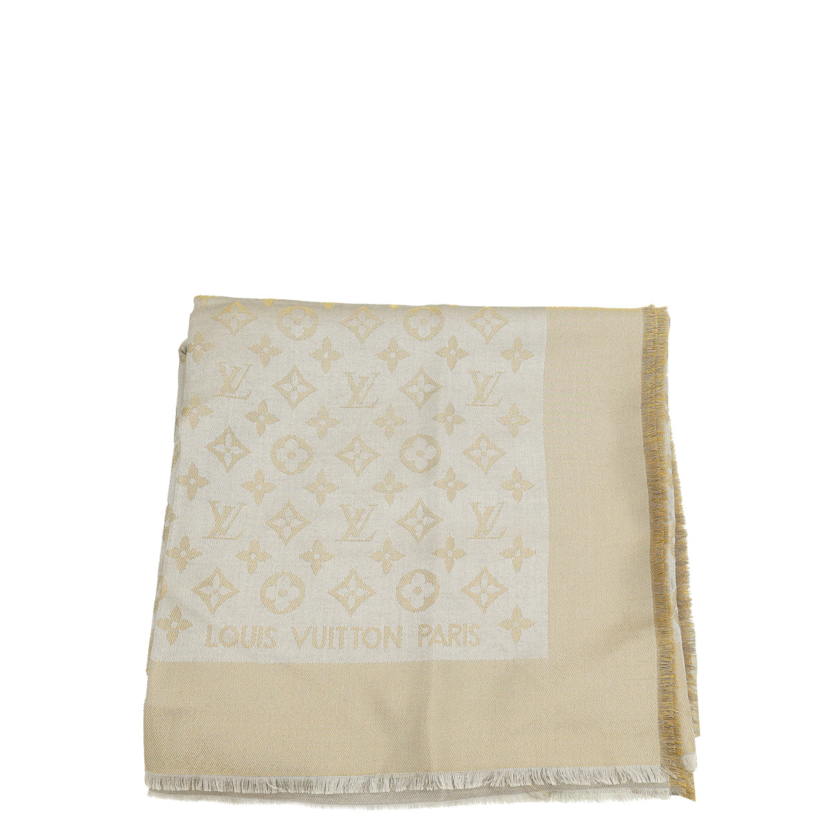 Louis Vuitton Greige Monogram Shine Shawl-Louis Vuitton-THE CLOSET