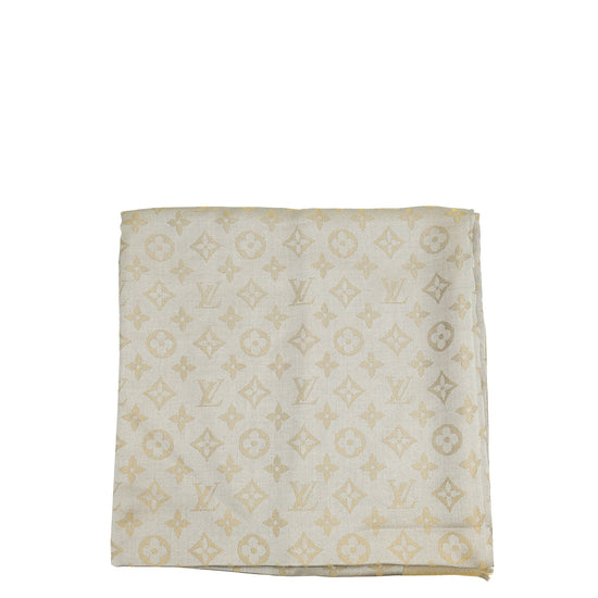 Louis Vuitton Greige Monogram Shine Shawl