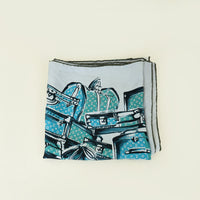 Louis Vuitton Blue Multicolor Monogram Trunks Square Scarf