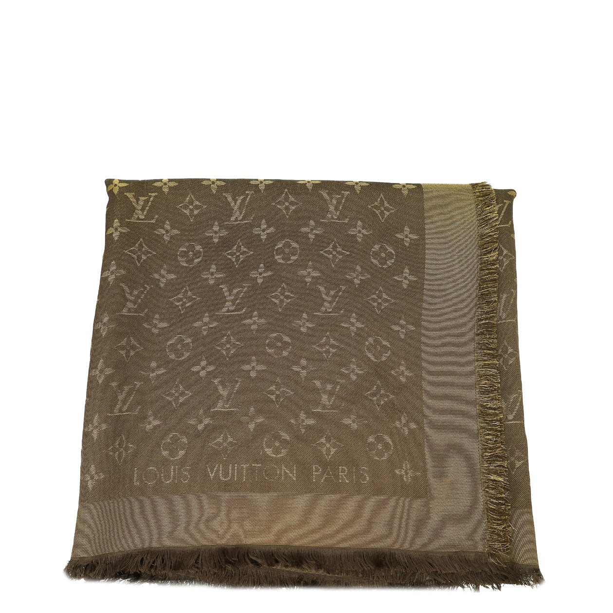 Louis Vuitton Brown Monogram Shine Wool Silk Shawl