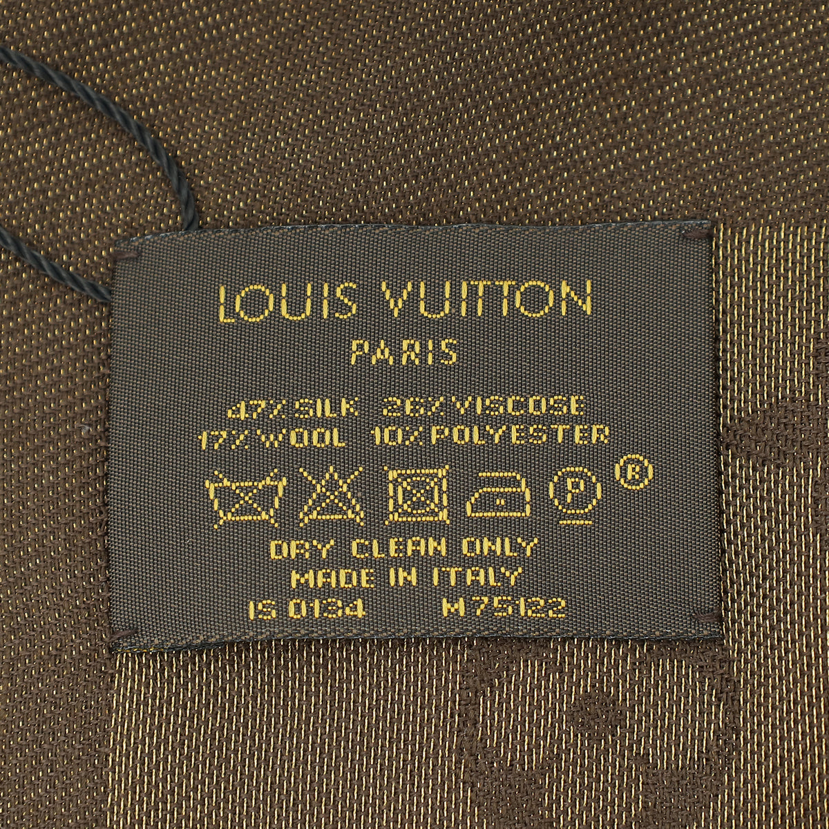 Louis Vuitton Brown Monogram Shine Wool Silk Shawl