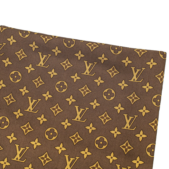 Louis Vuitton Brown Monogram Trunks Print Square Scarf