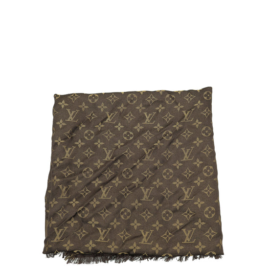 vuitton brown monogram shine shawl