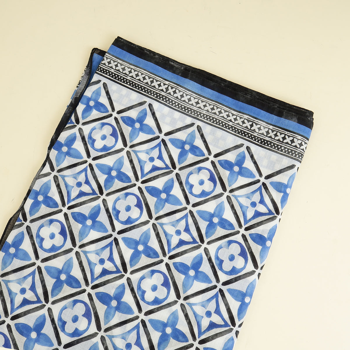 Louis Vuitton Blue Multicolor By The Pool Cotton Shawl