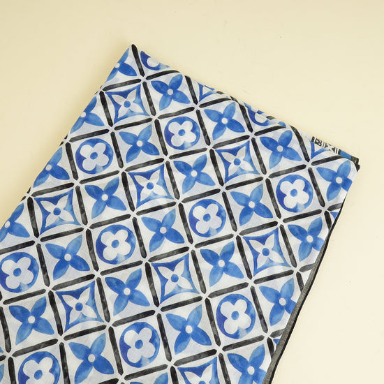 Louis Vuitton Blue Multicolor By The Pool Cotton Shawl