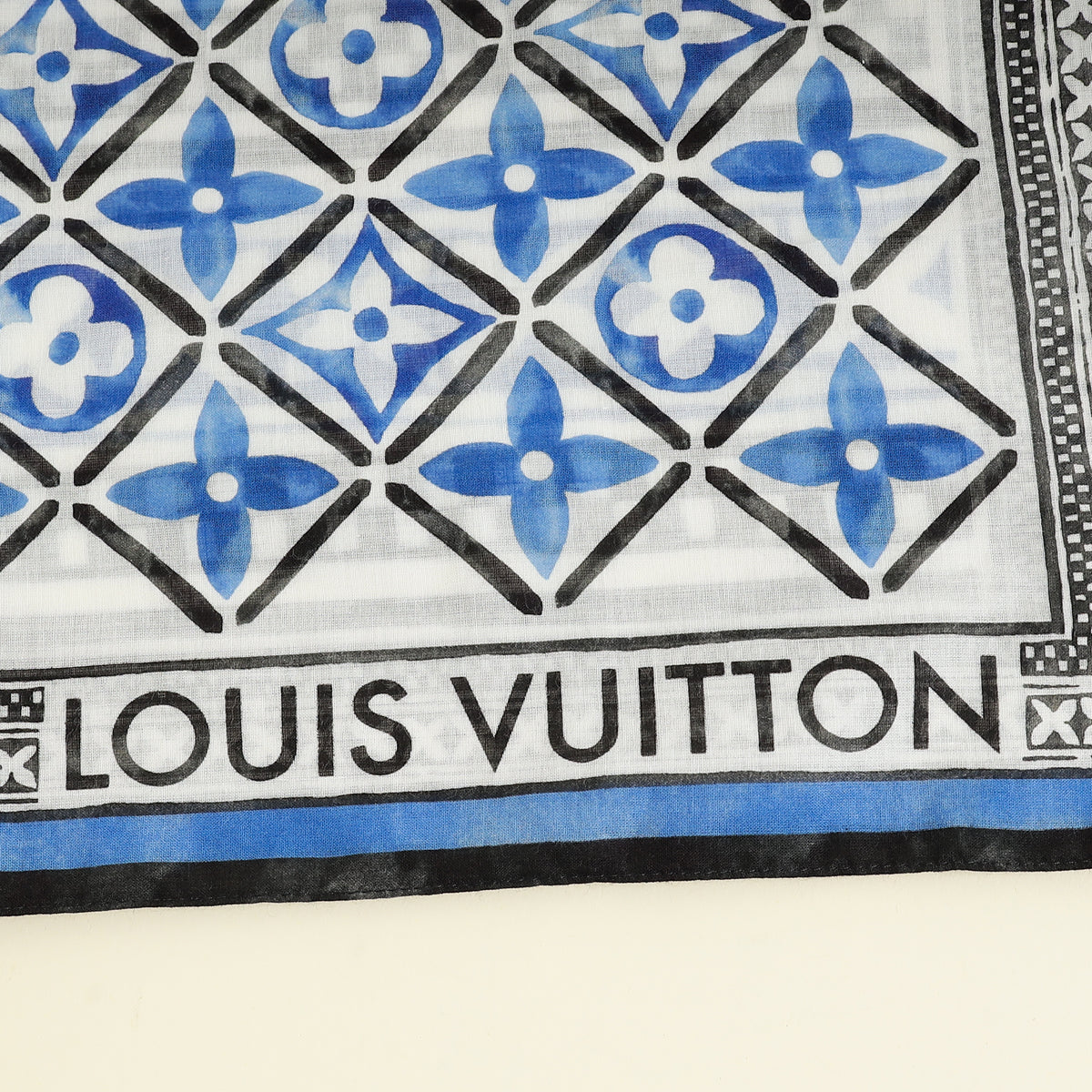 Louis Vuitton Blue Multicolor By The Pool Cotton Shawl