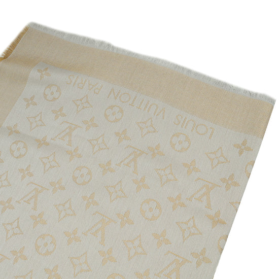 Louis Vuitton Greige Monogram Shine Shawl