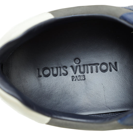 Louis Vuitton Navy Blue Damier Run Away Sneakers 9.5