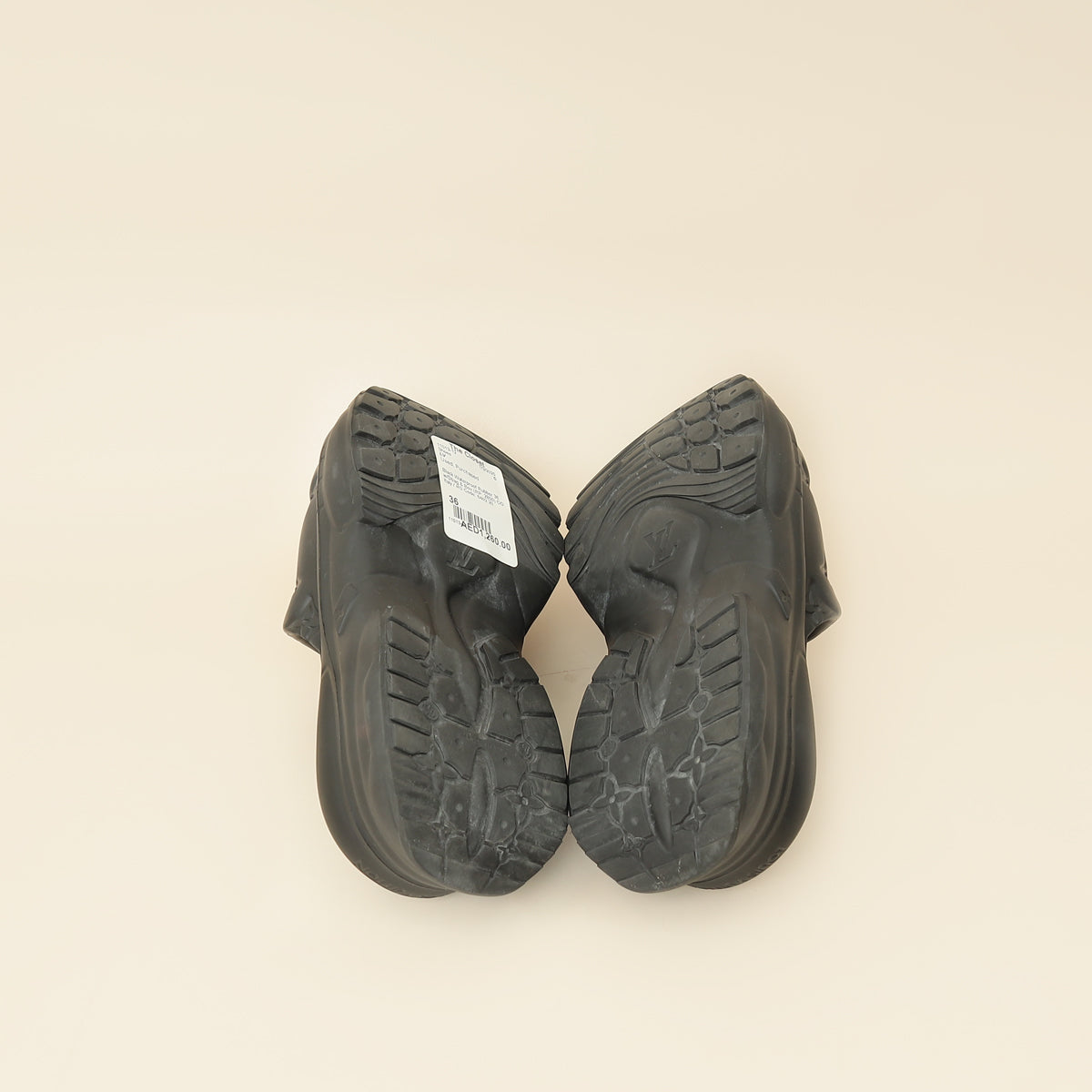 Louis Vuitton Black Monogram Embossed Pool 55 Flat Comfort Mule 36-Louis Vuitton-THE CLOSET