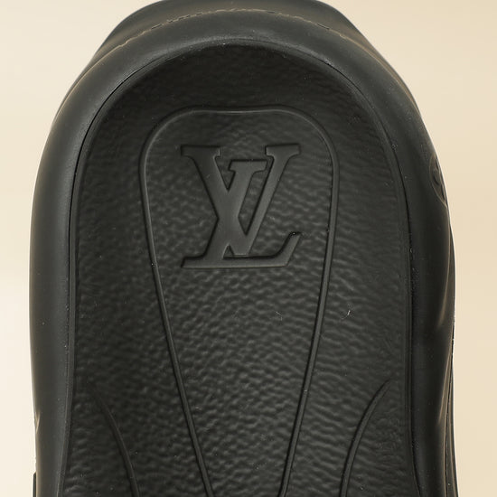 Louis Vuitton Black Monogram Embossed Pool 55 Flat Comfort Mule 36-Louis Vuitton-THE CLOSET
