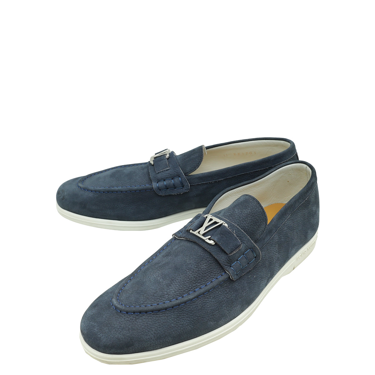 Louis Vuitton Navy Blue Estate Nubuck Men's Loafer 11-Louis Vuitton-THE CLOSET