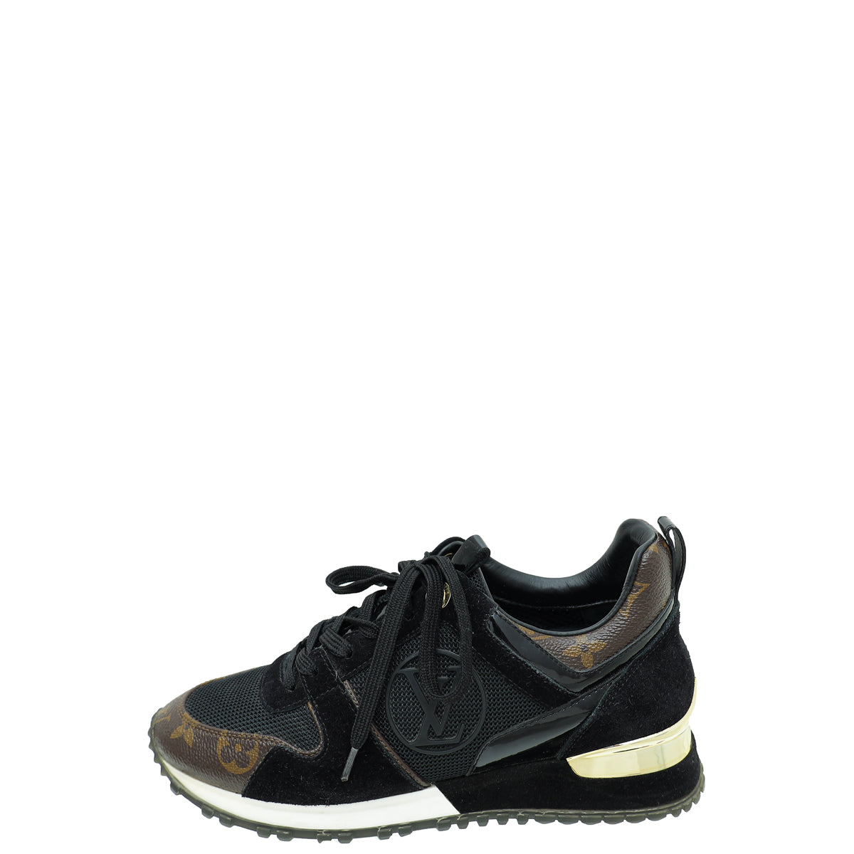 louis-vuitton run away sneakers black Monogram