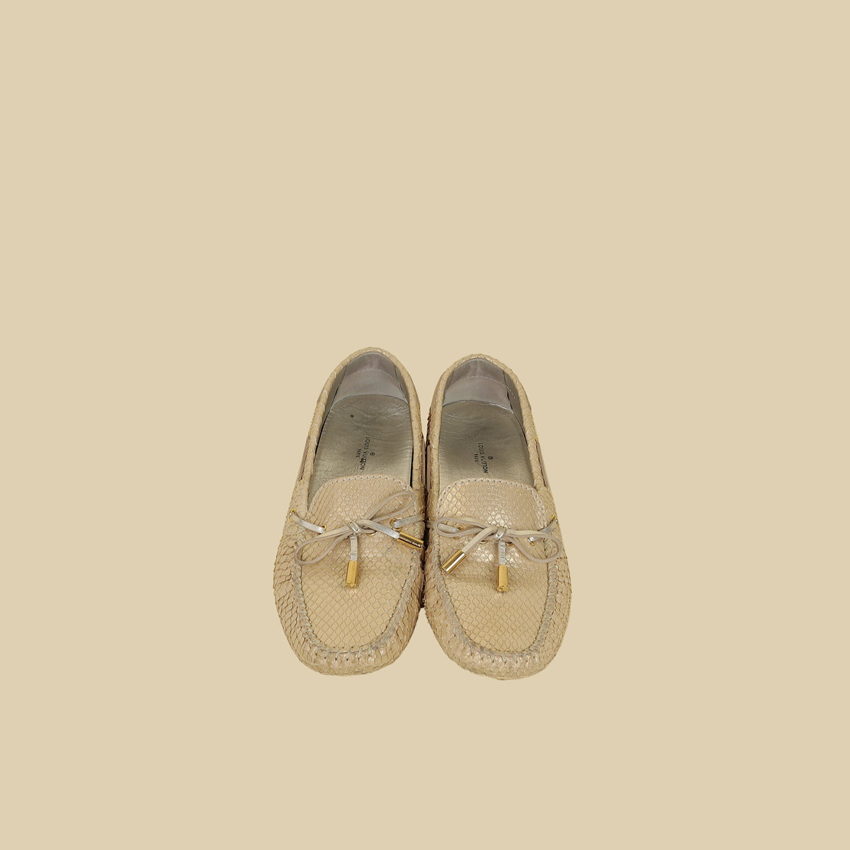 Louis Vuitton Light Gold Python Gloria Flat Loafer 36.5-Louis Vuitton-THE CLOSET