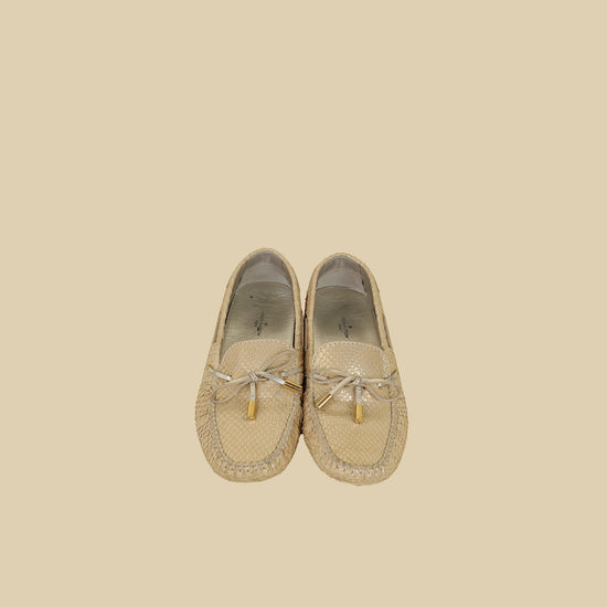 Louis Vuitton Light Gold Python Gloria Flat Loafer 36.5-Louis Vuitton-THE CLOSET