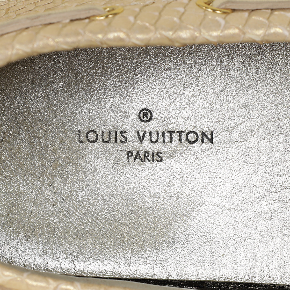 Louis Vuitton Light Gold Python Gloria Flat Loafer 36.5-Louis Vuitton-THE CLOSET