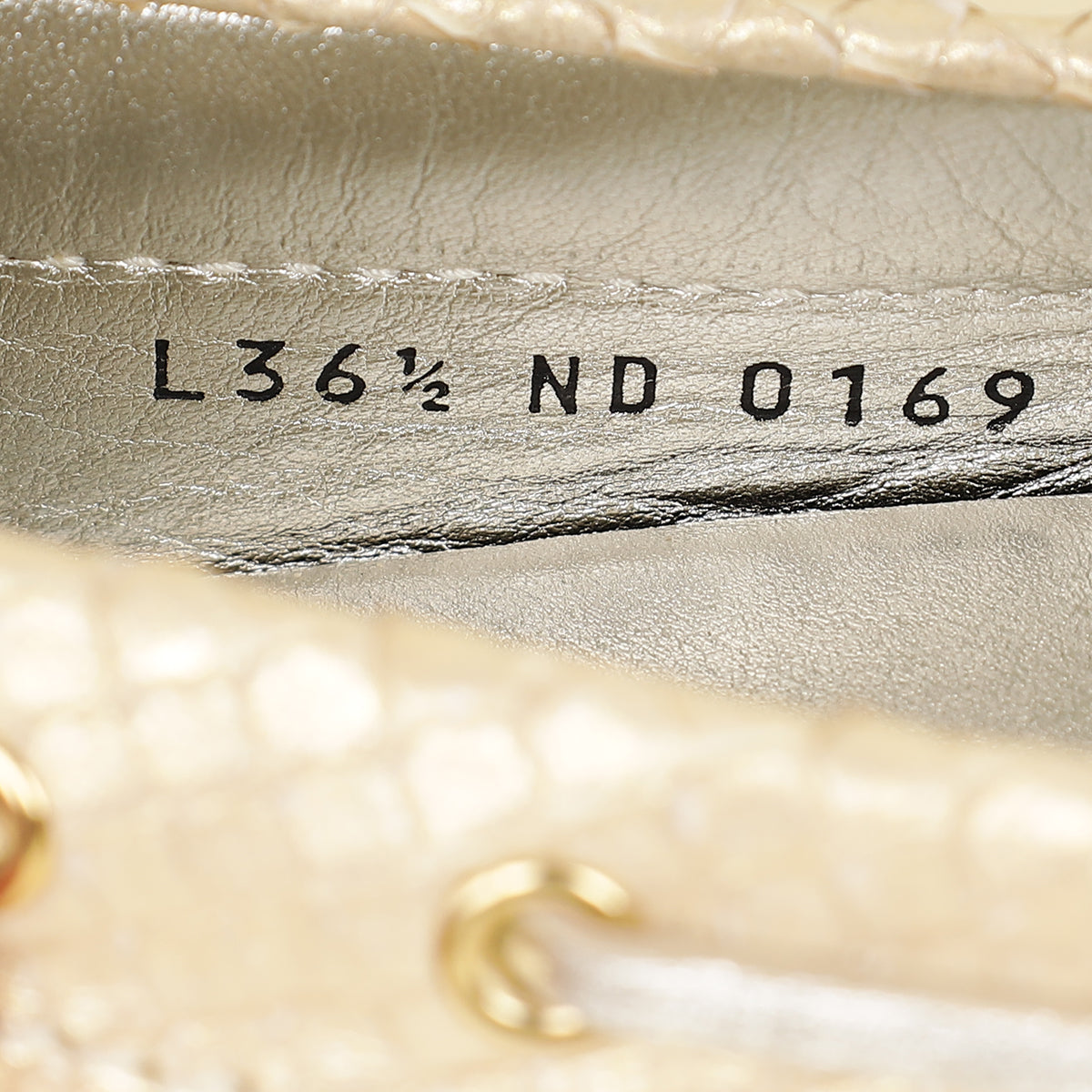 Louis Vuitton Light Gold Python Gloria Flat Loafer 36.5-Louis Vuitton-THE CLOSET