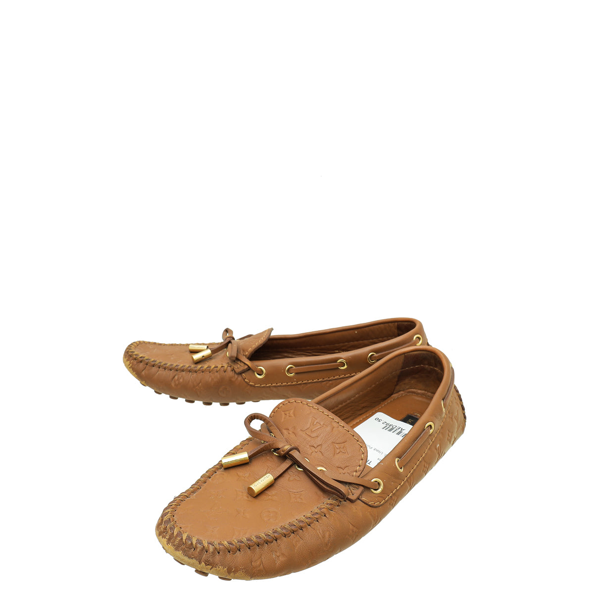 Louis Vuitton Brown Monogram Embossed Gloria Flat Loafer 36.5-Louis Vuitton-THE CLOSET