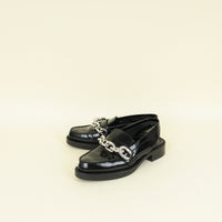 Louis Vuitton Black Chain Moccasin Slingback 36.5