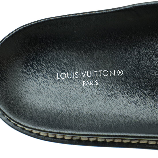 Louis Vuitton Black Monogram Embossed Sunset Flat Comfort Mules 36